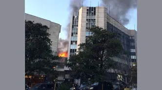 آتش سوزی بزرگ در خیابان کریمخان تهران