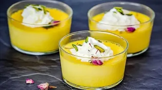 طرز تهیه ماقوت زعفرانی؛ دسری پرطرفدار برای افطار+ فیلم