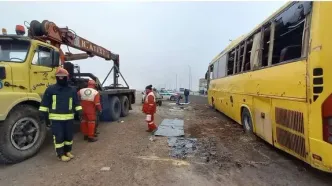 انحراف اتوبوس در تهران ۱۴ مصدوم برجای گذاشت