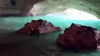 (ویدئو) چشم دریا زیباترین غار ساحلی ایران
