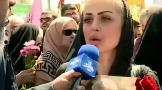 مصاحبه صداوسیما با یک خانم با پوشش متفاوت در روز قدس/ ویدئو