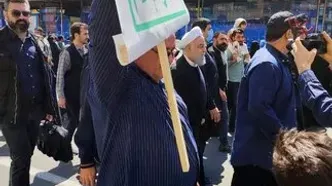 حضور دکتر روحانی در راهپیمایی روز جهانی قدس