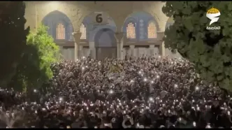 حمله رژیم صهیونیستی به تجمع نمازگزاران در مسجد الاقصی + فیلم