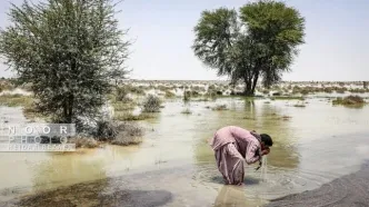 روستاییان سیستان، آب سیلاب می‌خورند!