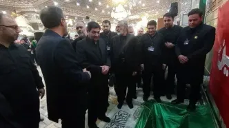 حضور مخبر در مراسم خاکسپاری شهید امیرعبداللهیان در شهر ری