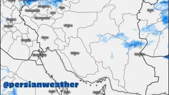 عکسی از نقشه هواشناسی در منطقه سقوط بالگرد