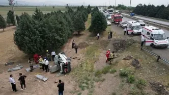 مرگ 3 زن و مرد در واژگونی هولناک پراید در جاده قزوین