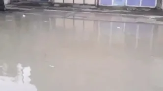 سیلاب در خیابان‌های زابل بعد از بارش های شدید + فیلم