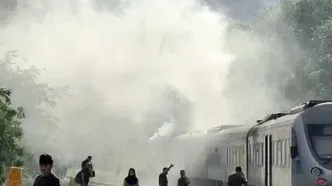 آتش‌سوزی قطار هشتگرد مربوط به متروی تهران است؟+عکس