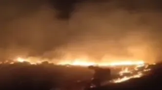 جنگل‌ها و مراتع کبیرکوه محدوده آبدانان استان ایلام همچنان در آتش می‌سوزد