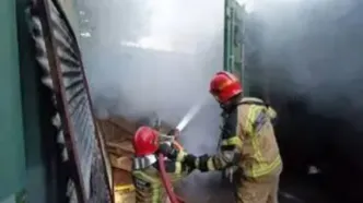آتش سوزی در ساختمان شهرداری هشتگرد