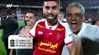 ویدیو | وزش باد به پرچم پرسپولیس وسط زمین آزادی!