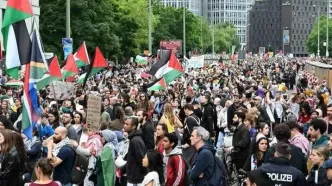 درگیری میان پلیس و تظاهرکنندگان حامی غزه در برلین