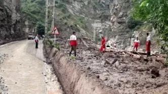 گم شدن ۳ نفر در سیل جاده چالوس