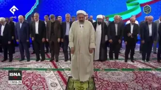 اقامه نماز جماعت نامزدان ریاست جمهوری پیش از شروع مناظره دوم + ویدئو