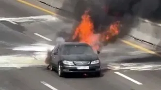 آتش گرفتن ماکسیما در بزرگراه آزادگان تهران/ ویدئو