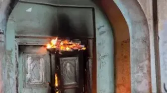 درب حمام ثبت ملی«جنت» در خوزستان آتش گرفت+فیلم