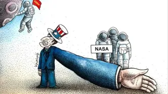 وقتی ناسا تمایل دارد قانون آمریکا را برای گرفتن نمونه خاک ماه چین دور بزند/ کاریکاتور