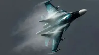 لحظه انهدام محل استقرار نیروهای اوکراین با جنگنده سوخو-۳۴ روسیه+ فیلم
