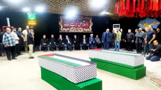 مراسم وداع با شهید هنیه و محافظش در معراج شهدای تهران +عکس
