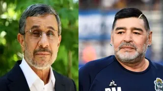 رابطه صمیمی اما عجیب مارادونا با محمود احمدی نژاد / عکسی که علاقه برادرانه را ثابت می کند!