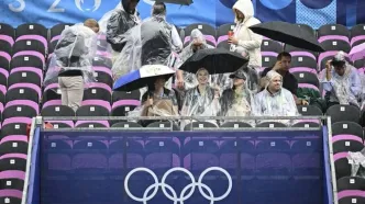 ببینید |  بارش شدید باران در مراسم افتتاحیه المپیک