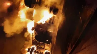 ببینید | تصاویر تازه از تصادف و آتش‌سوزی تانکر سوخت در اتوبان اهواز - شوش