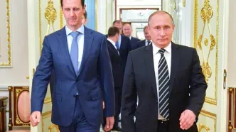 ببینید | برخورد گرم و صمیمانه پوتین در استقبال و دیدار با بشار اسد در کرملین