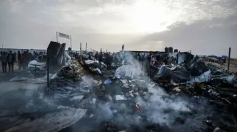 لحظه بمباران اردوگاه آوارگان فلسطینی در خان یونس+ فیلم