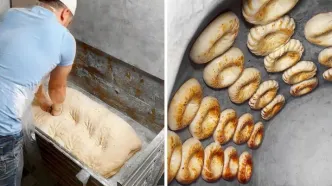 (ویدئو) غذای خیابانی در ازبکستان؛ پخت کروسان، نان و پیراشکی گوشت