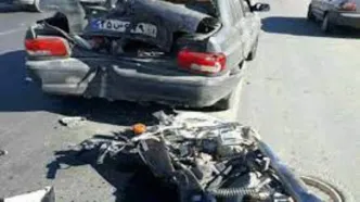 تصادف موتورسیکلت با پراید یک زخمی برجای نهاد