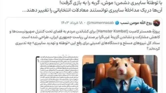 کشور را به فیلترشکن ها باختیم ؛ مومن‌نسب نتیجه انتخابات را به همستر کامبت ربط داد!