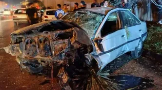 2 کشته و زخمی در تصادف هولناک پژو 405 با درخت در کرج