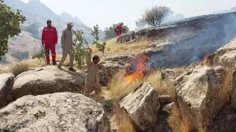 آتش سوزی در خامی باشت مهار شد