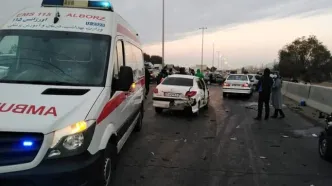(ویدئو) تصادف زنجیره‌ای ۳۰ دستگاه خودرو در اتوبان کرج - قزوین