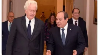 دیدار و رایزنی رئیس جمهور مصر با رئیس سیا در قاهره