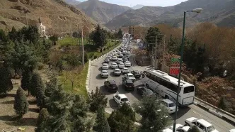 ترافیک سنگین در جاده چالوس