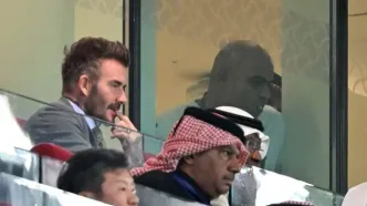 (ویدئو) دیوید بکام تماشاگر ویژه دیدار کره‌جنوبی - اردن
