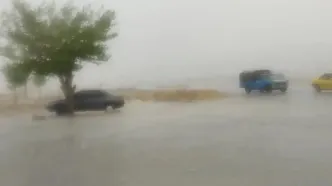 بارش باران تابستانی در روستای نوایگان