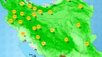 رگبار و رعدوبرق در شمال و جنوب کشور / پیش‌بینی کاهش دما در نیمه شمالی کشور + نقشه