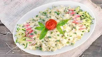 طرز تهیه سالاد الویه با مرغ + فوت و فن خوشمزه شدن سالاد الویه خانگی