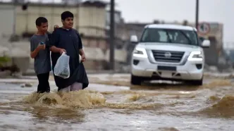 تصاویری از سیل شدید در عربستان/ ویدئو