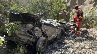 سقوط مرگبار خودرو به داخل دره در مازندران