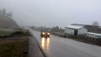 جاده کرج - چالوس بارانی شد