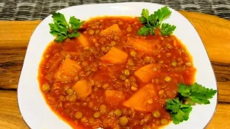 طرز تهیه خوراک عدسی خوشمزه شمالی