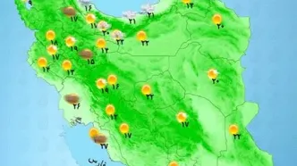 تشدید بارش باران در شمال کشور / وزش باد شدید در تهران و کرج + نقشه