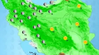 باران و کاهش دما در شمال کشور +نقشه