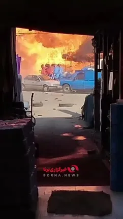 فیلم دیده نشده از لحظات اولیه آتش سوزی بازار آهن شادآباد