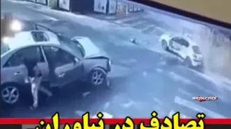 فیلم لحظه مچاله شدن پژو 206 در تصادف با سوناتا / سو ناتا خلاف جهت می آمد