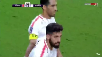 گل اول پرسپولیس به الریان توسط فرشاد فرجی